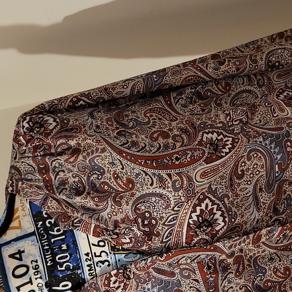 ROZ & ALI Woman's 1X Brown*Black*Gray Paisley Print Blouse - Picture 2 of 11